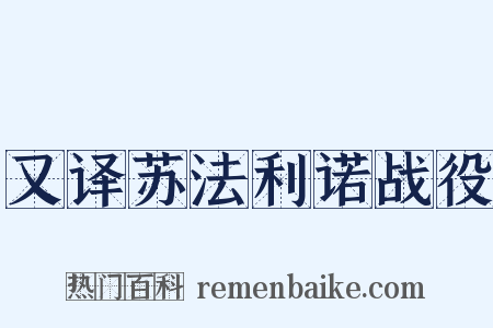 又译苏法利诺战役是什么意思的图片